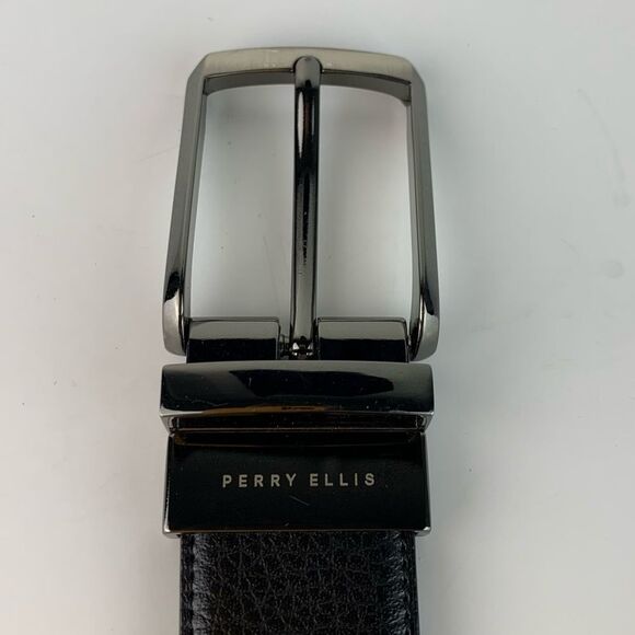 Perry Ellis Men’s Bonded Leather reversible belt size 36 brown black - Picture 4 of 6
